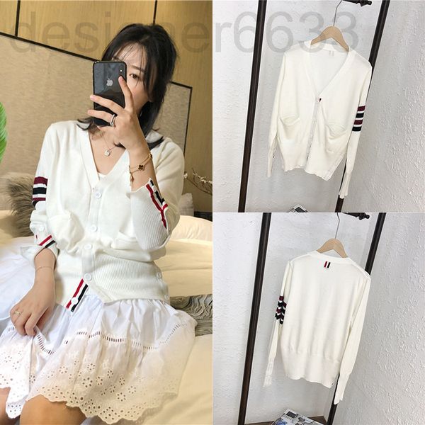 women's knits & tees designer 21 autumn and winter college style four bar wool cardigan hong kong chic knitted v-neck coat women's, White
women's knits & tees designer 21 autumn and winter college style four bar wool cardigan hong kong chic knitted v-neck coat women's, White