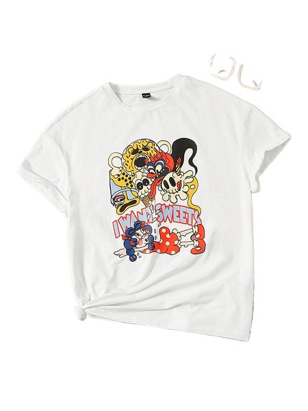 x zhihan wang monster & figure graphic drop shoulder tee r0si#, White
x zhihan wang monster & figure graphic drop shoulder tee r0si#, White