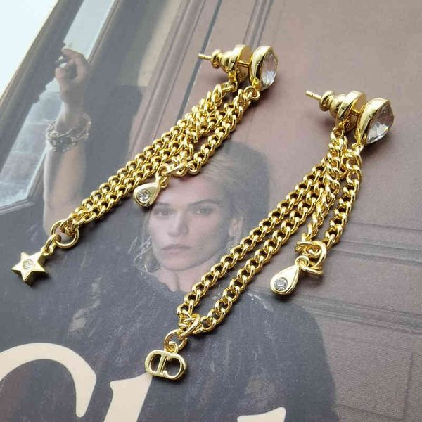 2022 factory wholesale new trendy earrings women's tassel chain versatile rhinestone simple fairy minority high sense ibrg, Golden
2022 factory wholesale new trendy earrings women's tassel chain versatile rhinestone simple fairy minority high sense ibrg, Golden