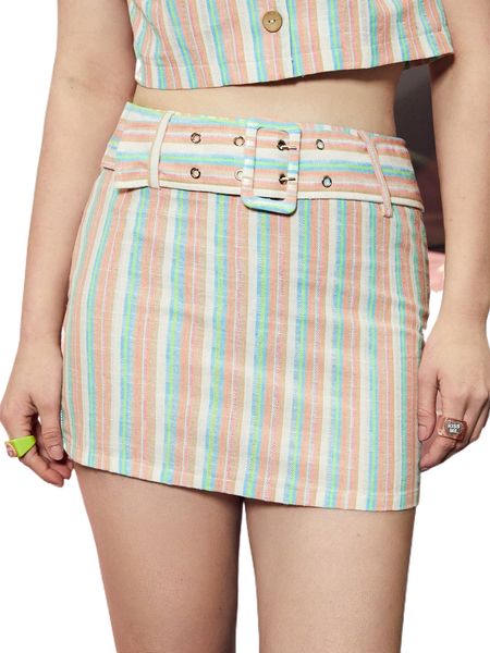 colorful striped belted bodycon skirt o4jd#, Black
colorful striped belted bodycon skirt o4jd#, Black