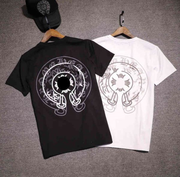 ch fashion men's t shirt designer classic summer brand neck short sleeve sanskrit letter pullover t-shirt horseshoe cross pattern tees, White;black 
ch fashion men's t shirt designer classic summer brand neck short sleeve sanskrit letter pullover t-shirt horseshoe cross pattern tees, White;black
