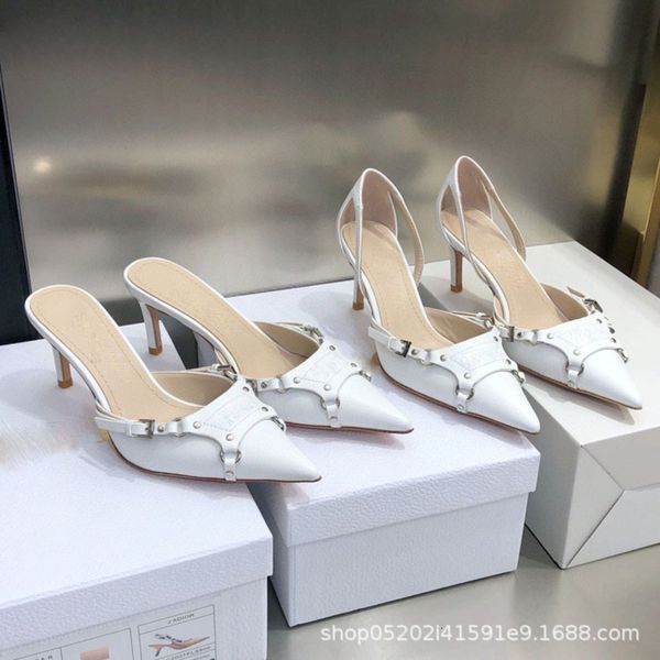 sandals pointed high-heeled shoes thin heels style temperament spice girl sandals design sense minority half slippers, Black
sandals pointed high-heeled shoes thin heels style temperament spice girl sandals design sense minority half slippers, Black