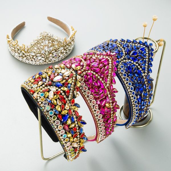 luxury colorful rhinestone crown headband women party hair hoop hair accessories headwear, Slivery;white
luxury colorful rhinestone crown headband women party hair hoop hair accessories headwear, Slivery;white