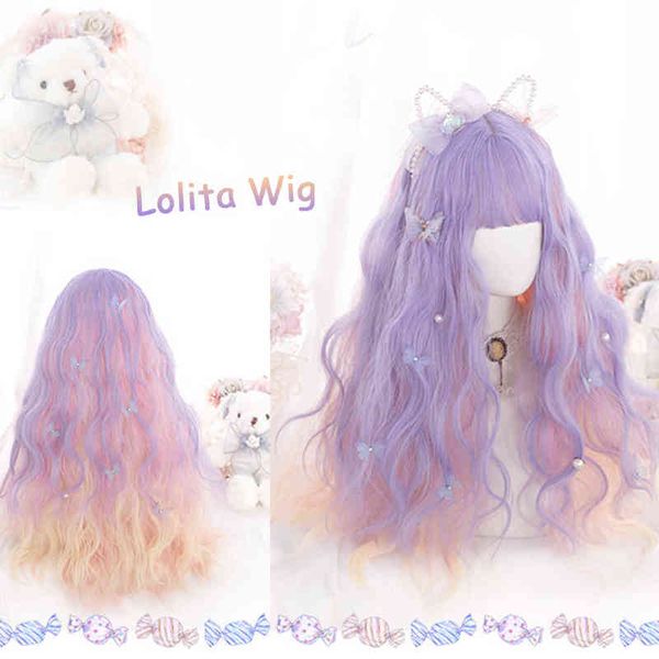 long wavy synthetic purple pink mixed wig with air bangs ombre blue wigs for white black women cosplay/lolita daily 220622
long wavy synthetic purple pink mixed wig with air bangs ombre blue wigs for white black women cosplay/lolita daily 220622