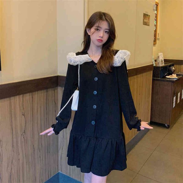 casual dresses women's black dress spring and autumn style doll collar age reduction fashion exotic sweet loose thin skirt soe8, Black;gray
casual dresses women's black dress spring and autumn style doll collar age reduction fashion exotic sweet loose thin skirt soe8, Black;gray