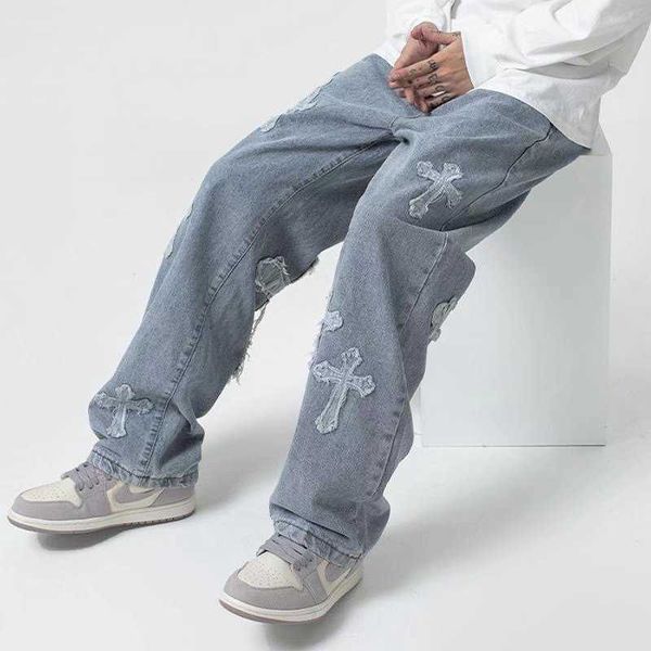 v-hanver man streetwear baggy jeans cross hip hop male loose female boyfriend oversized denim, Blue
v-hanver man streetwear baggy jeans cross hip hop male loose female boyfriend oversized denim, Blue