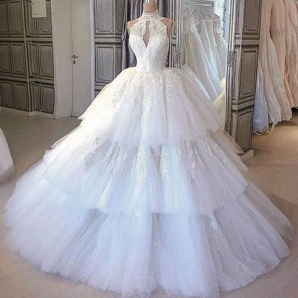 krikor jabotian arabic illusion bodice wedding dress modern sleeveless appliques tiered skirts tulle long bridal party ball gown, White
krikor jabotian arabic illusion bodice wedding dress modern sleeveless appliques tiered skirts tulle long bridal party ball gown, White