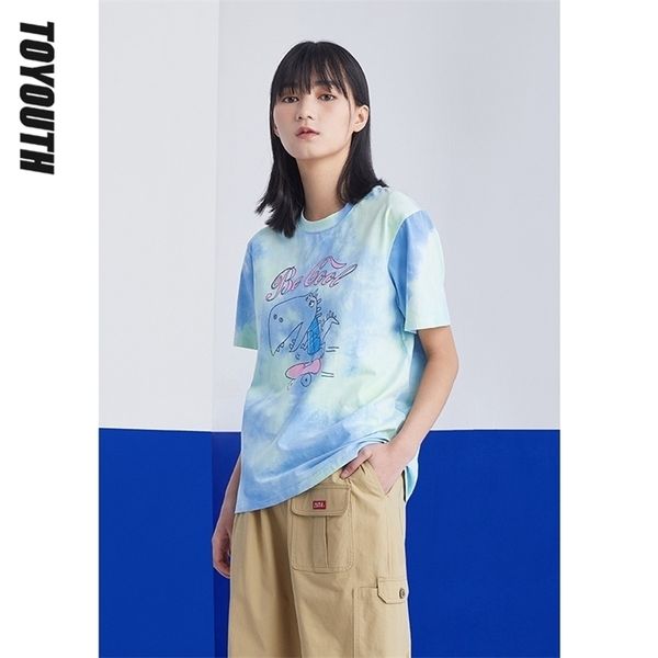 toyouth women tees summer short sleeve round neck loose t-shirt tie dye cartoon print blue pink chic 220509, White
toyouth women tees summer short sleeve round neck loose t-shirt tie dye cartoon print blue pink chic 220509, White