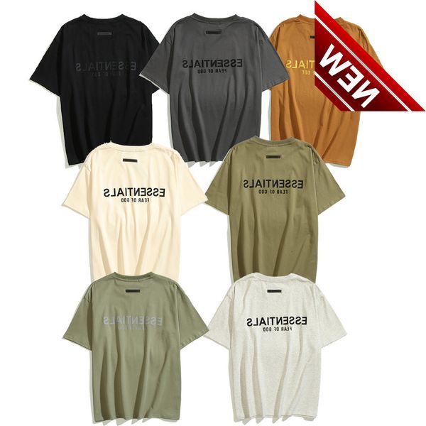 2022 summer fog double thread essentials high street fashion brand glue pressing short sleeve american men's t-shirt, White;black
2022 summer fog double thread essentials high street fashion brand glue pressing short sleeve american men's t-shirt, White;black