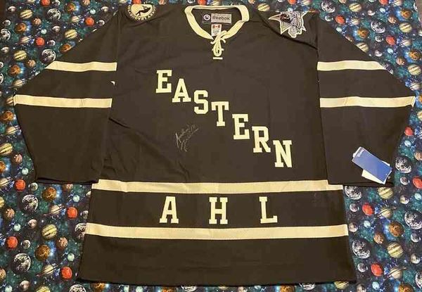 2011 rare eastern stitched ahl all star classic hershey hockey jersey mens kids throwback jerseys, Black
2011 rare eastern stitched ahl all star classic hershey hockey jersey mens kids throwback jerseys, Black