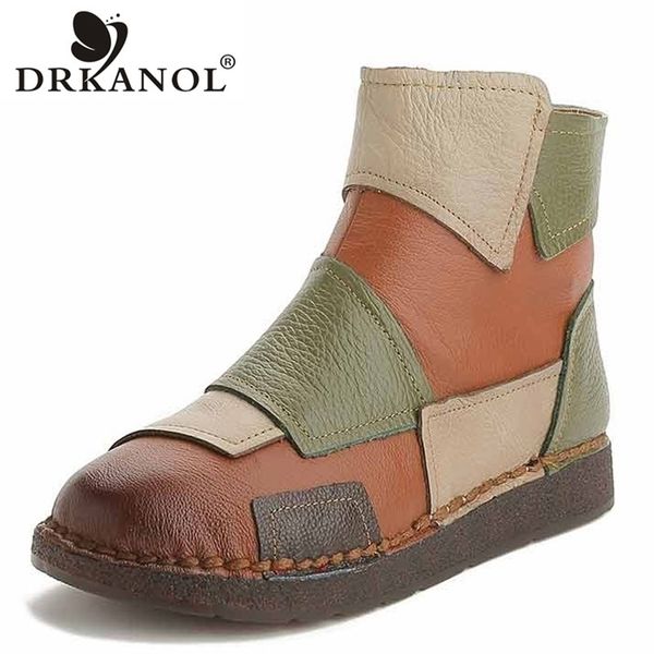 drkanol autumn winter real genuine leather women boots retro handmade mixed colors warm ankle boots women flat casual shoes 201102, Black
drkanol autumn winter real genuine leather women boots retro handmade mixed colors warm ankle boots women flat casual shoes 201102, Black