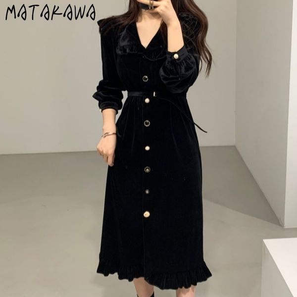 temperament women dress gold velvet autumn and winter waist was thinner vintage ruffled long dresses 210506, Black;gray
temperament women dress gold velvet autumn and winter waist was thinner vintage ruffled long dresses 210506, Black;gray