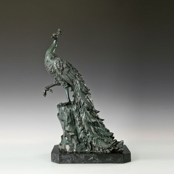 bronze peacock peafowl statue wildlife animal figurine art home decoration, Silver
bronze peacock peafowl statue wildlife animal figurine art home decoration, Silver