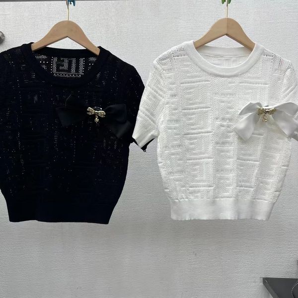 409 2022 milan style autumn brand same style sweater striped short sleeve black print crew neck fashion women clothes pingyi, White;black
409 2022 milan style autumn brand same style sweater striped short sleeve black print crew neck fashion women clothes pingyi, White;black