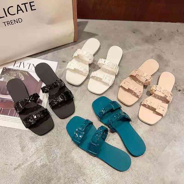 g family's summer new chain flat bottomed flops2022 trendy fashion design ladies slippers, Black
g family's summer new chain flat bottomed flops2022 trendy fashion design ladies slippers, Black