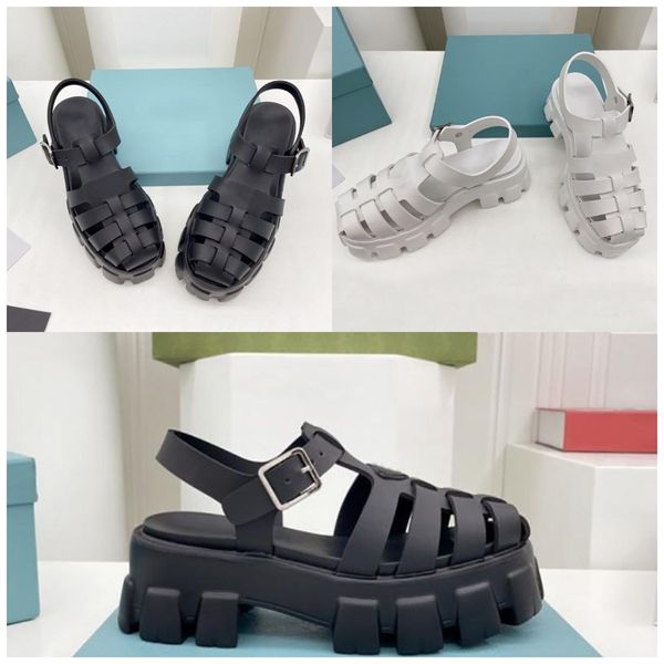 2022 foam rubber sandals women designer monolith summer thick bottom shoes metal triangle mary jane granny shoes with box no348, Black
2022 foam rubber sandals women designer monolith summer thick bottom shoes metal triangle mary jane granny shoes with box no348, Black