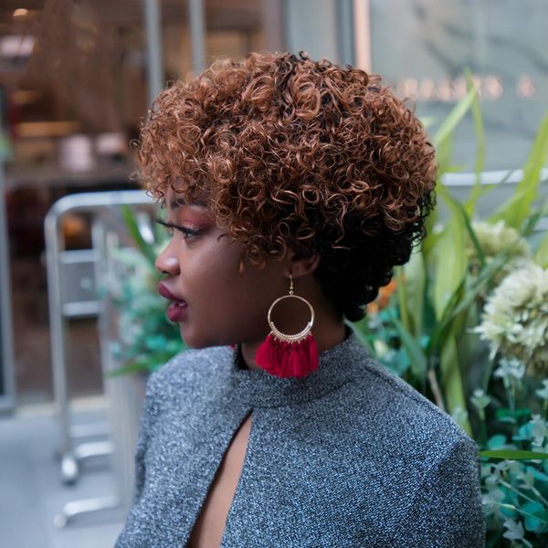 short human hair wigs pixie cut curly remy brazilian hair for black women machine made highlight color glueless wig, Black;brown
short human hair wigs pixie cut curly remy brazilian hair for black women machine made highlight color glueless wig, Black;brown