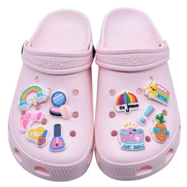 pvc colorfuls croc charms soft rubber shoecharms buckle cartoon clog garden shoe flower bracelet wristband decoration gift, White;pink
pvc colorfuls croc charms soft rubber shoecharms buckle cartoon clog garden shoe flower bracelet wristband decoration gift, White;pink