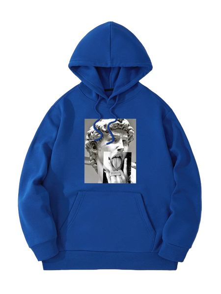 men sculpture and figure graphic kangaroo pocket drawstring thermal lined hoodie q2ge#, Black
men sculpture and figure graphic kangaroo pocket drawstring thermal lined hoodie q2ge#, Black