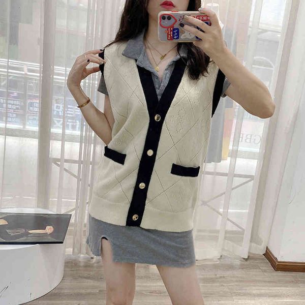 women's tanks camis french style s home early autumn knitted vest women's v-neck loose lazy single breasted sleeveless sweater fas, White
women's tanks camis french style s home early autumn knitted vest women's v-neck loose lazy single breasted sleeveless sweater fas, White
