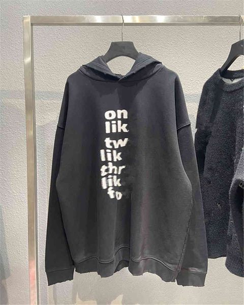 hip hop designer balciga hoodies high version 21fw autumn winter new phantom distorted fuzzy letter printing couple hoodie, Black
hip hop designer balciga hoodies high version 21fw autumn winter new phantom distorted fuzzy letter printing couple hoodie, Black