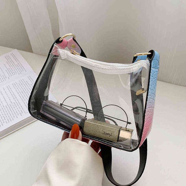 transparent bags are popular this summer. women's new fashion single shoulder bag net red pvc portable small square bag 220616
transparent bags are popular this summer. women's new fashion single shoulder bag net red pvc portable small square bag 220616