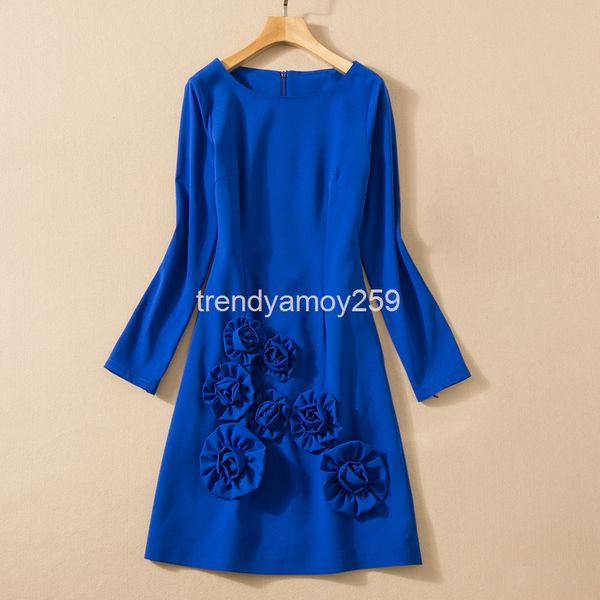 casual dresses spring and summer women's round neck three-dimensional flower fork long sleeve elegant blue professional skirt dress, Black;gray
casual dresses spring and summer women's round neck three-dimensional flower fork long sleeve elegant blue professional skirt dress, Black;gray