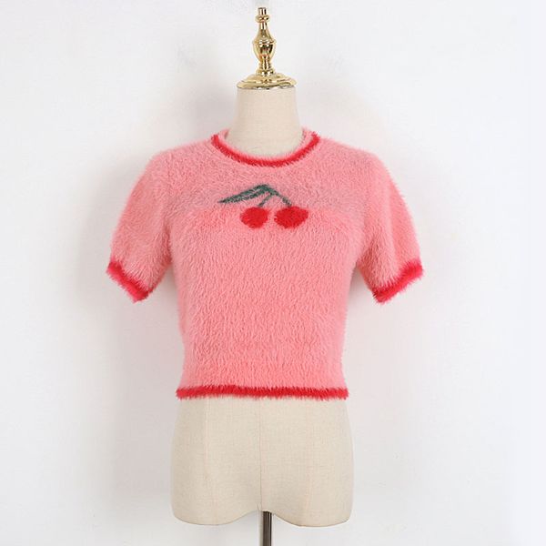 216 2022 milan runway spring summer brand same style sweater short sleeve t shirt pink crew neck pullover womens dl, White;black
216 2022 milan runway spring summer brand same style sweater short sleeve t shirt pink crew neck pullover womens dl, White;black