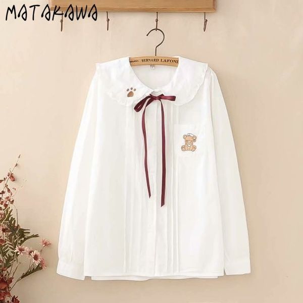 peter pan collar women blouses button up shirt spring cute cartoon embroidery loose white long sleeve blusas 210506
peter pan collar women blouses button up shirt spring cute cartoon embroidery loose white long sleeve blusas 210506