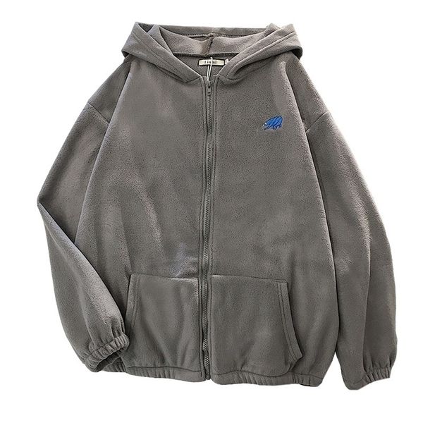embroidered antarctic bear harajuku velvet hoodies jacket spring autumn thin fleece loose lamb imitation zipper sweatshirt women 220809, Black
embroidered antarctic bear harajuku velvet hoodies jacket spring autumn thin fleece loose lamb imitation zipper sweatshirt women 220809, Black