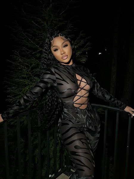 midnight style jumpsuit women striped mesh see through hollow out one pieces cross ribbons sheath club female wear, Black;white
midnight style jumpsuit women striped mesh see through hollow out one pieces cross ribbons sheath club female wear, Black;white