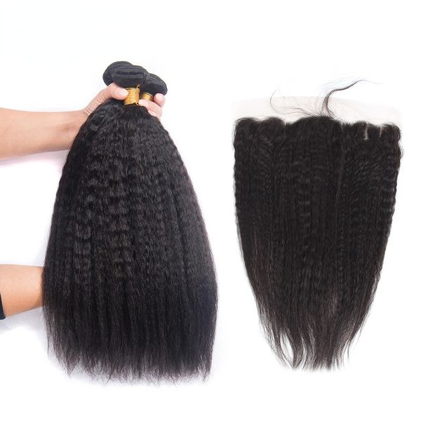 yaki straight hair bundles with frontal abby remy hair 3/4 bundles with 13x4 frontal malaysian 100% human hair extensions, Black
yaki straight hair bundles with frontal abby remy hair 3/4 bundles with 13x4 frontal malaysian 100% human hair extensions, Black