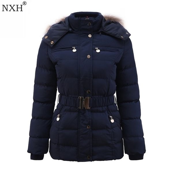 nxh winter womens thick coat adjustable waist pockets fur hooded ladys warm jackets botton zipper slim clothing brand 201127, Black
nxh winter womens thick coat adjustable waist pockets fur hooded ladys warm jackets botton zipper slim clothing brand 201127, Black