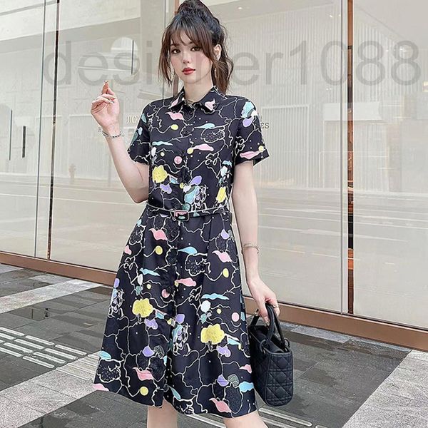 women's jumpsuits & rompers designer 2022 summer new print short sleeve belt dress temperament celebrity style thin a-line high waist e, Black;white
women's jumpsuits & rompers designer 2022 summer new print short sleeve belt dress temperament celebrity style thin a-line high waist e, Black;white
