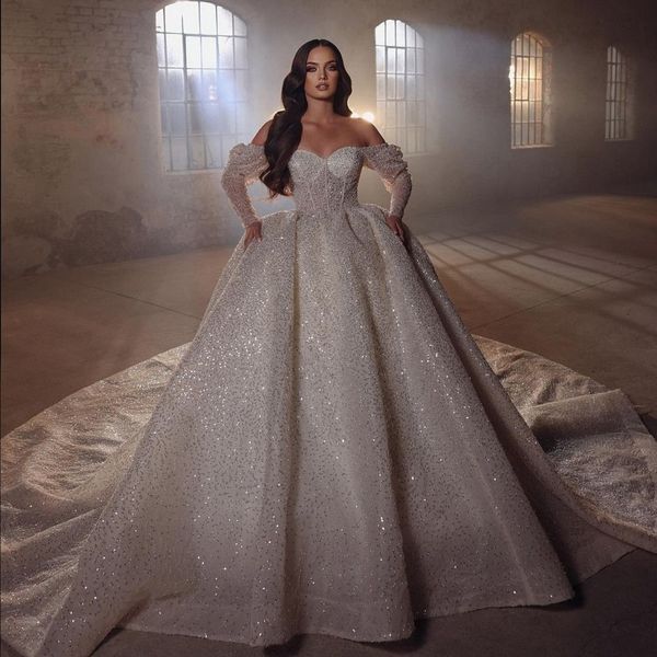 exquisite wedding dresses for bridal gowns 2022 off the shoulder sequin long sleeved charming a line beading retro vestido de novia, White
exquisite wedding dresses for bridal gowns 2022 off the shoulder sequin long sleeved charming a line beading retro vestido de novia, White