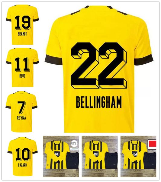 men 22 23 haaland reus long sleeve soccer jersey 2022 2023 bellingham sancho hummels brandt home yellow black football shirts sets, Black;yellow 
men 22 23 haaland reus long sleeve soccer jersey 2022 2023 bellingham sancho hummels brandt home yellow black football shirts sets, Black;yellow