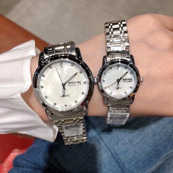 luxury lovers' watches mens womens lady fashion watch brand daydate stainless steel band gold wristwatches for men women christmas vale, Slivery;brown
luxury lovers' watches mens womens lady fashion watch brand daydate stainless steel band gold wristwatches for men women christmas vale, Slivery;brown