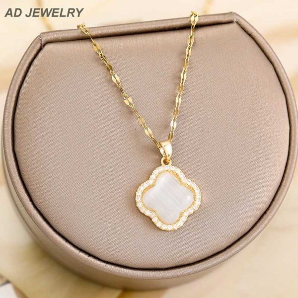 good lucky 18k gold clover pendant necklace micro pave women friendship jewelry, Silver
good lucky 18k gold clover pendant necklace micro pave women friendship jewelry, Silver