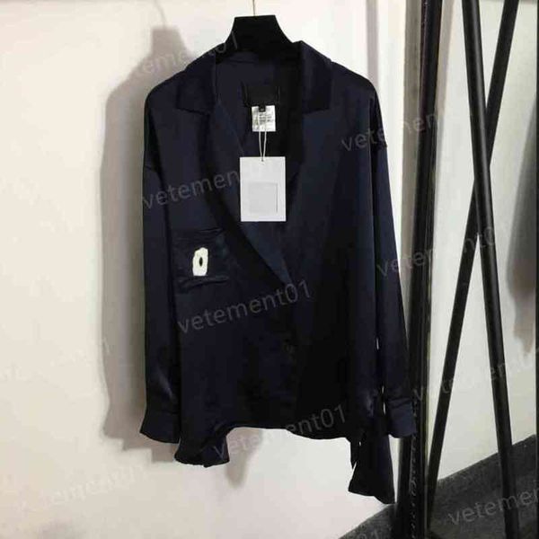 womens blouses shirts brand logo navy blue chest pocket irregular lapel long sleeve shirt casual luxury blouses designer for women 0912, White
womens blouses shirts brand logo navy blue chest pocket irregular lapel long sleeve shirt casual luxury blouses designer for women 0912, White