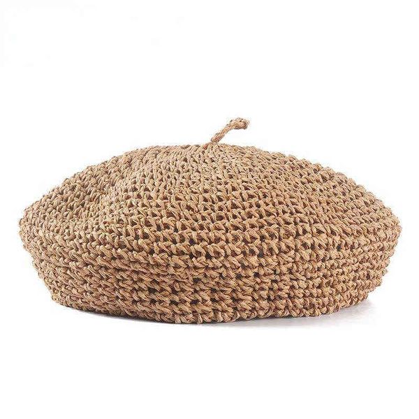spring summer women beret straw hat beret retro literary pure color painter hat j220722, Blue;gray
spring summer women beret straw hat beret retro literary pure color painter hat j220722, Blue;gray