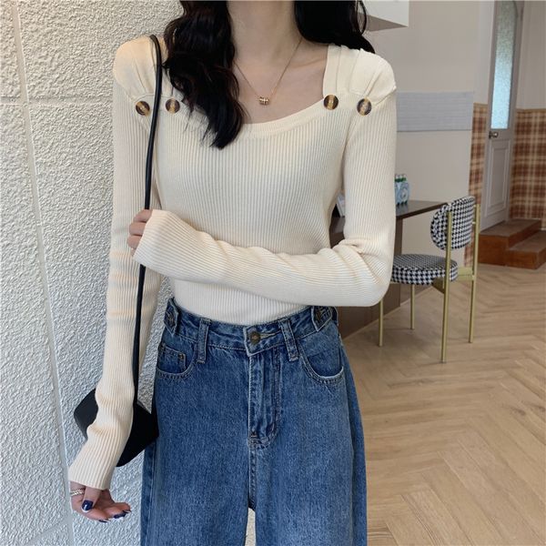 japanese fashion square collar slim sweaters knit bottoming women retro woman solid pullovers korean 210506, White;black
japanese fashion square collar slim sweaters knit bottoming women retro woman solid pullovers korean 210506, White;black