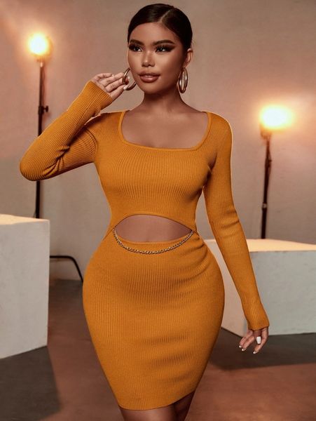 sxy cut out chain detail square neck bodycon sweater dress w8pl#, White;black
sxy cut out chain detail square neck bodycon sweater dress w8pl#, White;black