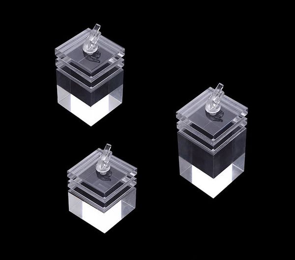 3-piece acrylic simple style stand ring display rack transparent jewelry rack ornament, Black
3-piece acrylic simple style stand ring display rack transparent jewelry rack ornament, Black