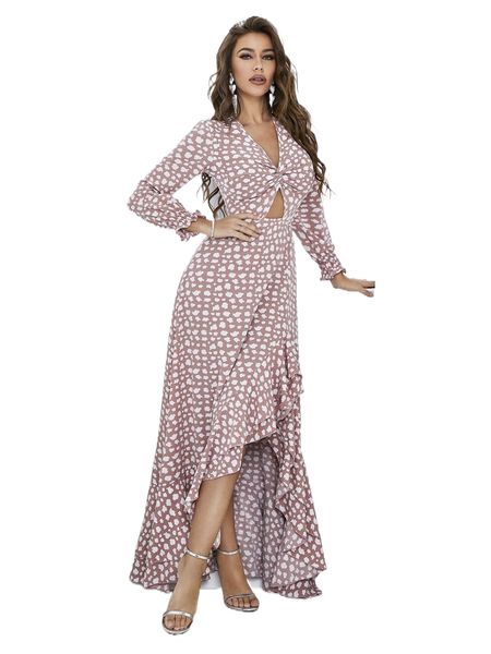 allover print twist front cut-out lantern sleeve split thigh dress b54y#, Black;gray
allover print twist front cut-out lantern sleeve split thigh dress b54y#, Black;gray