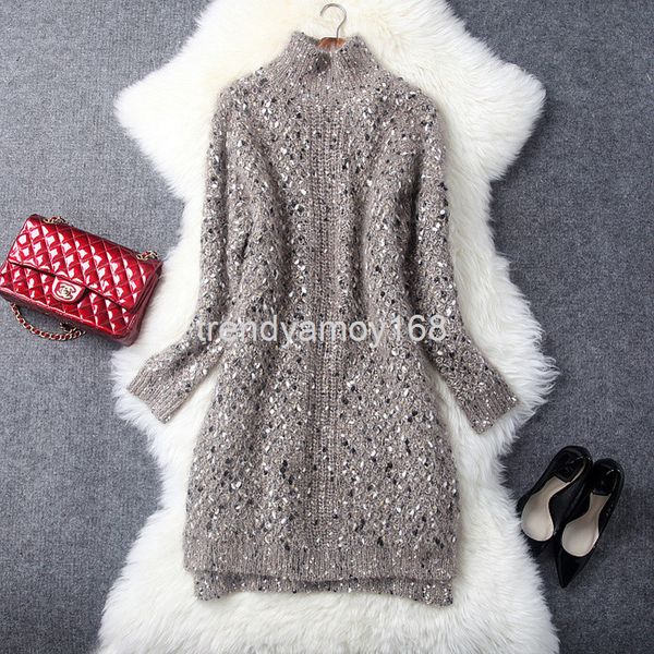 casual dresses autumn winter women's knitted half high neck pullover large loose long sleeve bottomed sweater dress 7871, Black;gray
casual dresses autumn winter women's knitted half high neck pullover large loose long sleeve bottomed sweater dress 7871, Black;gray