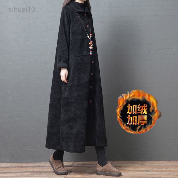 2022 new spring autumn long corduroy trench jackets women clothing vintage korean loose large size long sleeve dress xa1131 l220725, Tan;black
2022 new spring autumn long corduroy trench jackets women clothing vintage korean loose large size long sleeve dress xa1131 l220725, Tan;black