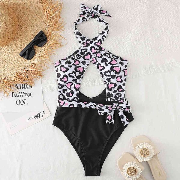bikini 2022 one-piece splicing swimsuit women's wave point braided swimsuit bikini leopard print, White;black
bikini 2022 one-piece splicing swimsuit women's wave point braided swimsuit bikini leopard print, White;black