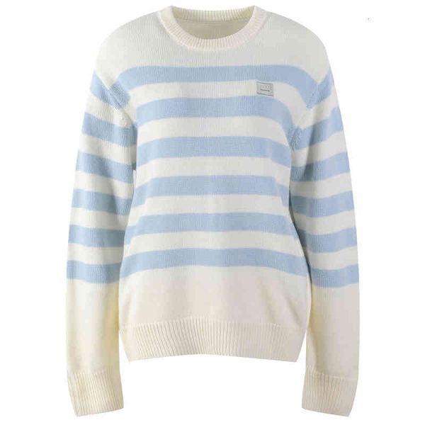 women's knits tees autumn winter smiling face contrast striped sweater women's fashion round neck korean version sweet lazy style, White
women's knits tees autumn winter smiling face contrast striped sweater women's fashion round neck korean version sweet lazy style, White