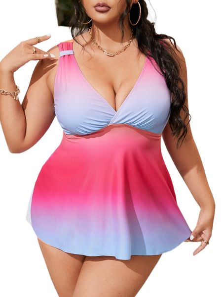 plus ombre bikini swimsuit a7u3#, White;black 
plus ombre bikini swimsuit a7u3#, White;black