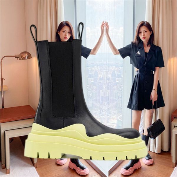 two tone tire chelsea boots women platform chunky boot lady luxe design men mid-calf desiger calfskin slip-on style round toe boots rubber f, Black
two tone tire chelsea boots women platform chunky boot lady luxe design men mid-calf desiger calfskin slip-on style round toe boots rubber f, Black